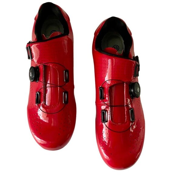 Cycling Bike Shoes Men Women Indoor Outdoor Cleat Compatible Red with Lock 43 46 - Picture 2 of 16